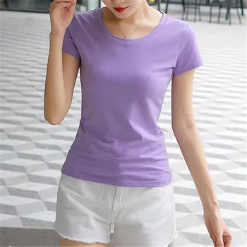  1@# Pohodlné Textílie Horolezectvo T-Shirt 14Solid Farby, Základné T-Shirt Ženy Príležitostné Letné Top kórejský Lumbálna T-Shirt S-XL