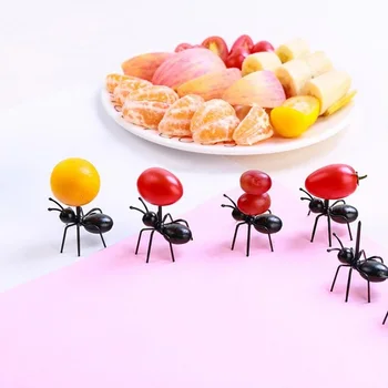  12Pcs Ant Ovocie Vidlica Roztomilý Koláč, Dezert Plastové Potravín Vybrať MIni Cartoon Cupcake-Dekor Bento Riad Špáradlo Strany Príslušenstvo