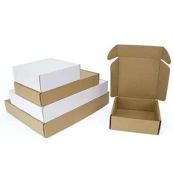  15Pcs Biely Sulfátový Darčekové Krabice Hnedé Vlnité Balenie Box Šperky Súčasnosti Papierové Krabice Zahustiť Kuriér Box Mailer 6 Veľkostiach