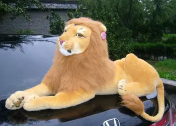  19-palcový simulácia lev plyšové hračky leží hnedé lev bábika darček w5412
