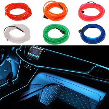  1M/2M/3M/5M Univerzálny Auto vnútorné Osvetlenie LED Pásy Dekorácie Garland oceľové Laná Trubice Line Flexibilné Neónové Svetlo s USB Disk