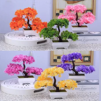  1pc Nové Plastové Živice Bonsai Strom Umelé Rastliny, Dekorácie Pre Office Home 18 cm