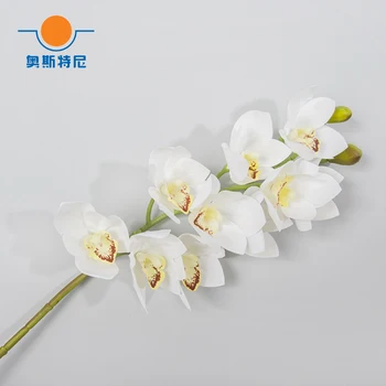  1pcs biela farba, umelé Cymbidium orchidea kytice&Cymbidium faberi umelé kytice&umelé Cymbidium grandiflorium