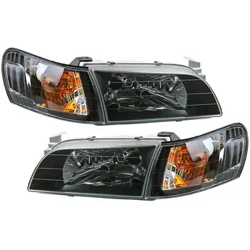  1Set Predné Crystal Black Svetlomety Rohu Lampa pre Toyota Corolla AE100 AE101 E100 Sedan