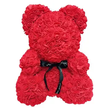  25 cm PE ROSE MEDVEDÍK s Darčeka Ručné Rose Medveď Umelý Kvet Party Láskavosti