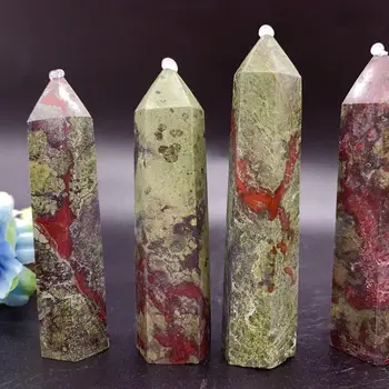  2PC Prírodné Real Drahých Dragon Blood Stone Prútik Leštené Crystal Liečenie Čakier Bodov Ozdoby Pre Domáce Dekorácie