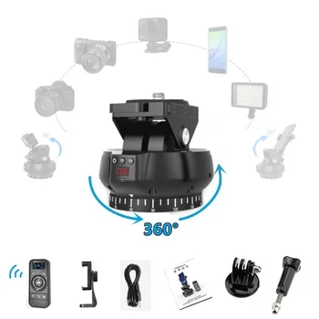  360 Auto Motorové Rotačné Panoramatické Statív Hlavu Diaľkové Ovládanie Rýchle Doska Video Stabilizátor pre Kamery Chytrý Telefón Gopro Makro