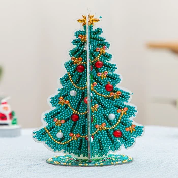  3D Crystal Vianočný Stromček Diamond Maľovanie Výšivky Farebnými Kamienkami DIY Ploche Dekorácie Domova Darček