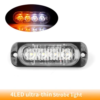  4 LED Auto Strobe Výstražné Svetlo Gril Blikajúce Členenie Núdzové Svetlo Auto, ťahač s Návesom Maják Lampa LED, Bočné Svetlo Pre Autá