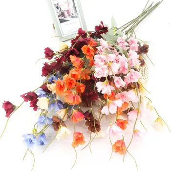  4 vidličky Delphinium Umelého Hodvábu Kvetinové Svadobné Party Dekorácie, Kvety