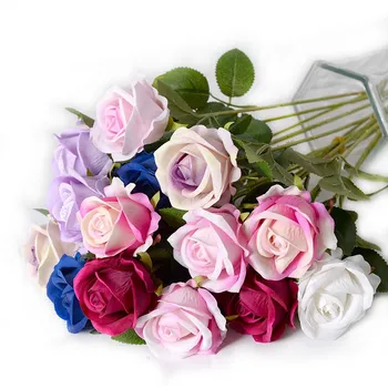  5 ks Zamatovej Ruže Simulácia Falošné Kvety Valentine Návrh/Spoveď Svadobné Party Hotel Dekoratívne Umelého Hodvábu Kvetov