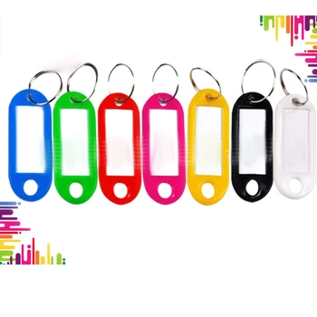  50pcs Batožiny ID Značky Multi-farebné Kľúčom Key ID Štítku Menovky Hotela Číslo Klasifikácia Karty S Kľúčovými Krúžky Keychain 