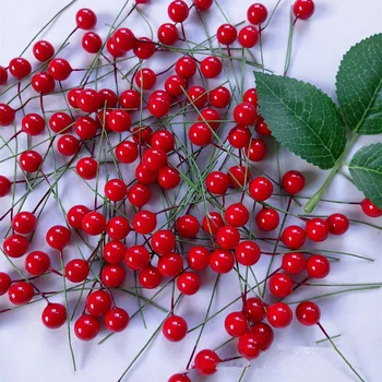  50Pcs/veľa Emulácia Cherry Pena Ovocie Malé Červené Ovocia, Bobule Vianočné DIY Domáce Záhrada Dekorom Vianočné Dodávky Dekorácie