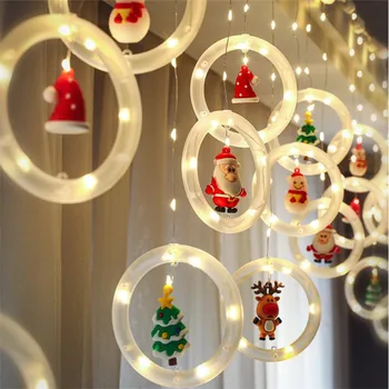  8 Režimov blikania LED Víla Svetlo String Okno Opony Veniec, Vianočné Svetelné Dekorácie pre Domov Nový Rok Svadobné Dekoratívne