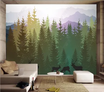  Abstraktných de parede Alpskej borovice lesnej krajiny 3d tapeta nástenná maľba,iving izba tv na stenu stenu spálne papiere domova