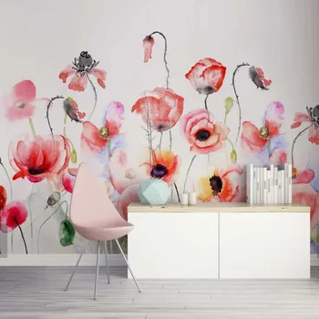  Akvarel Kvet Flamingo Tapety nástennú maľbu na Stenu Papiere Roll pre Obývacia Izba 3D Vytlačené Fotografie ako Tapety, Umenie Stenu