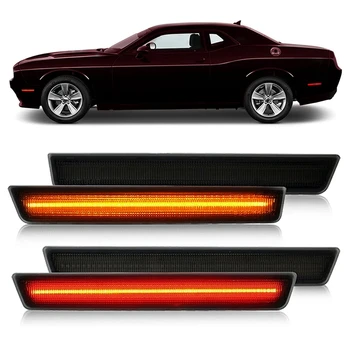  Amber Red LED, Bočné Obrysové Svetlo Pre Dodge Challenger 2015-2021 Dymu Objektív LED, Bočné Obrysové Svetlá Auta