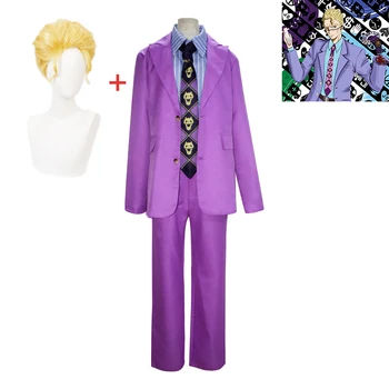  Anime Kira Yoshikage Cosplay Uniformy VIANOCE radu jojo je Bizarné Dobrodružstvo Kostým, Oblek, Kravatu Parochne Halloween Party Oblečenie pre Mužov, Ženy