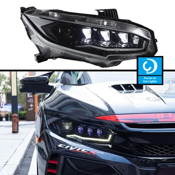  Auto Predné predné svetlo Na Honda Civic G10 2016-2020 Typ LED Svetlomet Styling Dynamické Zase Signál Objektív Automobilového Príslušenstva 2KS