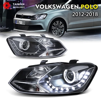  Auto svetla,svetlomety pre 2012-2018 POLO ,LED svetlo, vhodné pre celú sériu,s denných prevádzkových svetlo,auto príslušenstvo