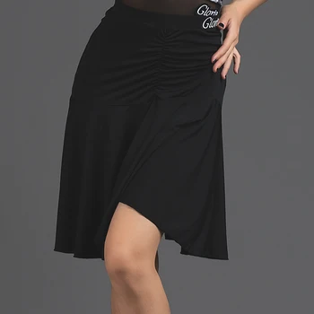  Black latinskej Sukne Ženy Tango Tanečné Oblečenie Salsa Oblečenie Samba Sukne Fáze Kostým Sála Praxi Nosenie Ťuknite na položku Dancewear DL9416