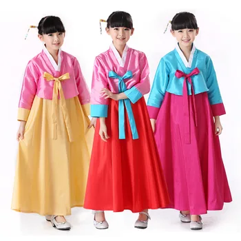  Blúzka + Sukne 120-150 cm Deti Hanbok Šaty Dievča kórejský Hanbok Kostým Detský kórejský Tradičné Tanečné Kostýmy Fáze Cosplay 89