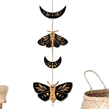  Boho Drevené Mesiac Butterfly Design Stenu Ornament Jogy Meditácie Dekorácie Detská Izba Dekorácie Na Stene Vianoce Deti Darčeky