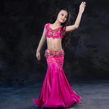  Brušný Tanec Kostým Bollywood Tanečné Šaty pre Deti ručne vyrobený vysoko kvalitný Orientálny dievča Tanečnej Súťaže, Šaty, Oblek
