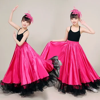  Deti, Dievčatá, Brušný Tanec Tradičné španielske Flamenco Sukne Cigán Štýl Dieťa Fáze Strany Cosplay Kostým Big Swing Sukne DL5721