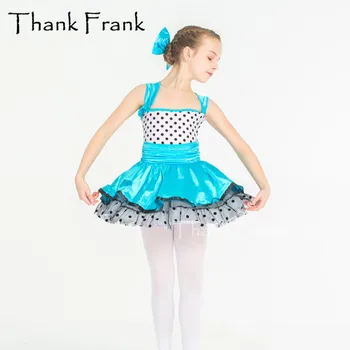  Dievčatá Polka Dot Baletné Šaty Deti Módne Letné Tutu Šaty Žien Víla Tanečné Kostýmy Pre Dospelých Modrá Výkon Dancewear