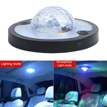  Disco Magic Fáze Efekt LED Svetlá Interiéru Vozidla Svetla na Čítanie Ovládanie Hlasom Rytmus Atmosféru Ľahké Strešné Magnet Stropné Lampy