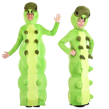  Dospelé Deti Cosplay Kostýmy Zelená Červ Caterpillar Role-playing Strany Detí Halloween Zvierat Kostým Karneval Oblečenie