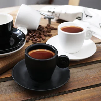  Drobné 90ml Stručné Čierne Biele Matné Svetlo Horkej Kávy Set Hrnček S Táckou Espresso, Cappuccino Taza Cafe Latte Pohár Tanier Život