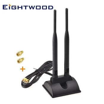  Eightwood 2,4 GHz, 5 ghz Dual Band WiFi Anténa RP-SMA Male s SMA Samec na RP-SMA Female Adaptér pre PCI-E WiFi Sieťová Karta