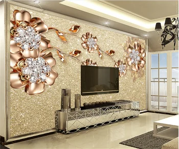  Európsky štýl šperky kvet, 3D dekorácie, nástenné obývacia izba TV tapetu pozadia Európskych a Amerických foto vlastné stenu