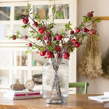  Granátové Jablko Ovocné Stromy, Nádherné Umelý Kvet Ploche Mäkké Domáce Dekorácie