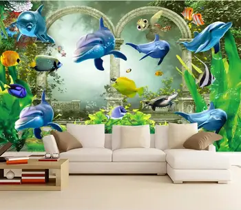  home decor Vlastné High-end tapety dolphin Obývacia izba, spálňa 3d tapety na Pozadí na stenu