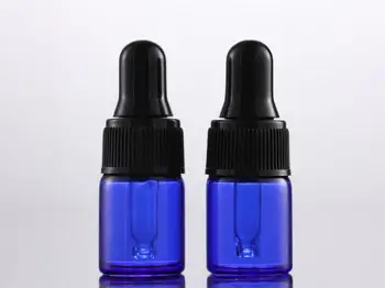  Hot Predaj 1000pcs/lot 1 ml 2ml 3ml 5ml modrej Sklo Kvapkadla fľaša Mini Sklo esenciálny Olej, fľaša SN394