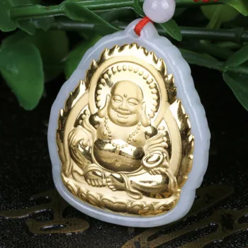 hot predaj 2018 Nový Dizajn Hot Predaj Najvyššej Kvality Buddha veľa Šťastia Muž Žena jades Prívesok Náhrdelník doprava zadarmo