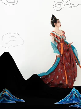  Huangyue Cosplay Hanfu Šaty Vietor Dunhuang Je Lietanie V Oblakoch Tang Hanfu Šaty Čínsky Štýl Šaty