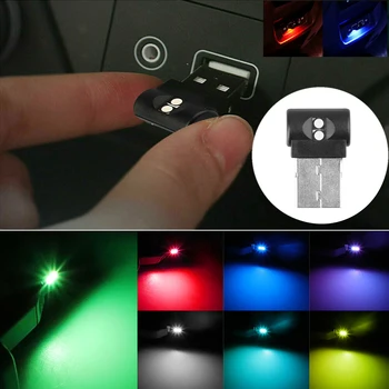  Interiéru vozidla Okolité Svetlo 7 Farieb LED Neon Mini USB Atmosféru Lampa Auto Interiérové Dekoratívne Atmosféru Svetla Auto Príslušenstvo