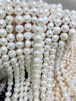  Jeden Pramene Skutočnou Perlou Perličiek 12mm Bright White Pearl Barokový Prírodné Sladkovodné Perly voľné korálky 35 cm / 15inch