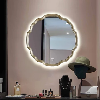  Kolo Dekoratívne Nástenné Zrkadlo Led Make-Up Estetické Márnosť Dekoratívne Zrkadlo Nordic Kúpeľňa Espelho Parede Dekorácie Spálňa