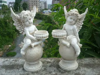  Kreatívne retro amor anjel svietnik roztomilý sun flower fairy záhradníctvo šperky ornament kvetináče socha vtipné dar CL102403