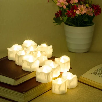  LED flameless sviečka, batérie powered tvorivé Sviečka simuluje plameň čaj lampa Domov svadby, Narodeniny, Party dekorácie