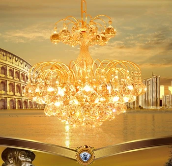  Luxusné Lustre kronleuchter LED Luster, Krištáľové Lustre Zlaté Moderné E14 Stropné Svietidlo Osvetlenie Domov Hotel Deco