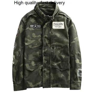  Mens Osobnosti Vojenské Bundy Kabáty Bežné Kamufláž Coats Muž Streetwear Európskych Vojenských Mens Bunda Zvrchníky 4XL A542