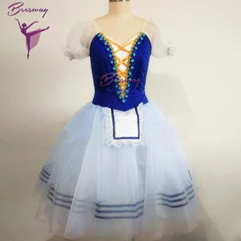  Modrá Profesionálne Romantický Balet Tutu Zákazku Profesionálne Balet Dlho Tutus Balerína Mäkkého Tylu Dlhé Šaty pre dievčatá
