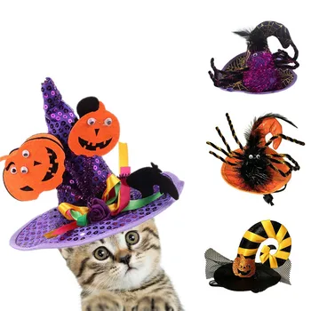  Móda Halloween Pet Mačka Klobúk Kostým Spp Tekvica Spider Sprievodca Klobúk Mačka Halloween Party Šaty Pre Mačky Malý Pes Dekorácie