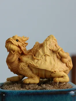  Mýtické Zviera Dragon Korytnačka Remesiel Feng Shui Ozdoby Maskot Krušpán Rezbárske Práce Mini Socha